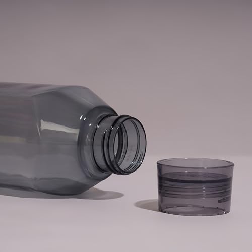 Image of Nayasa Space Plastic Water Bottle 1150 ml | Set of 6 | BPA-Free Fridge Bottle for Home, Office, School, Gym | Leak-Proof & Durable | Grey