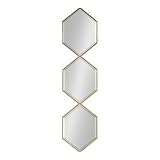 Kate and Laurel Roycen Modern Glam Narrow Geometric Shaped Metal Accent Wall Mirror, 42 x 10 Gold