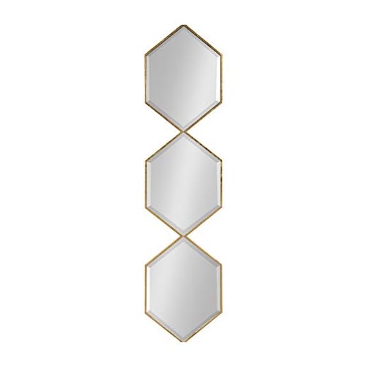 Kate and Laurel Roycen Modern Glam Narrow Geometric Shaped Metal Accent Wall Mirror, 42 x 10 Gold
