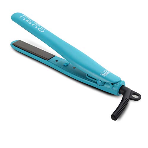Plancha de cabello LIM HAIR PC 2.0 NANO COLOR. Compacta, Titanio, 220ºC, Profesional Flequillos, cortos, cerca raíz, viaje (TURQUESA, Plancha)