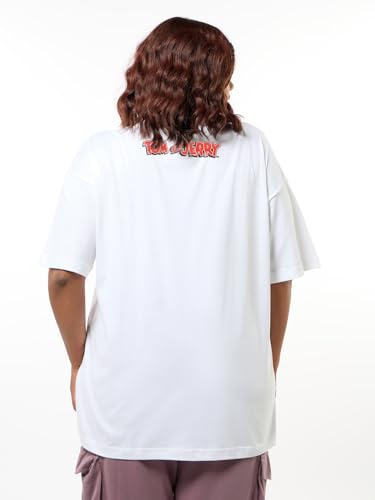 Image of Bewakoof Women's Cotton Cartoon Oversized Fit T-Shirt