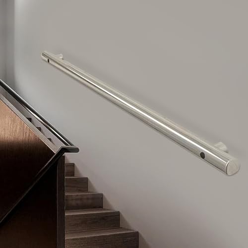 Balustrade murale et rampe d'escalier industrielle en métal avec barre d'appui intégrée