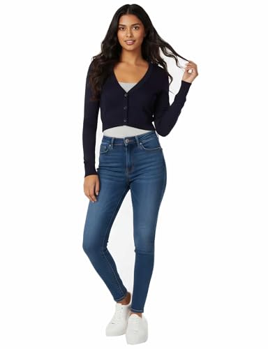 Image of Allsense Women's Cropped Bolero Shrug Cardigan | 3 /4 Sleeve, Button Down, Lightweight Knit Sweater