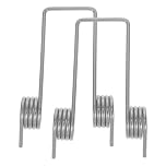 MAGICLULU 2Pcs Stainless Steel Torsional Springs for Rubbish Bin Lid, Double Hook Metal Torsion Spring Replacement for Kitchen Garbage Can, Silver Waste Bucket Repair Accessories