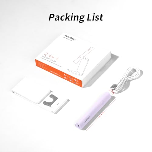 Image of UV Light for Gel Nails, Denabuty Mini U V LED Nail Lamp Handheld with Stand, Portable Nail Dryer Rechargeable USB Cordless, Nail Light with 2 Timers for Fast Drying, Violet