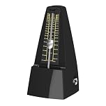 AUPHY Metronomo Meccanico Universale con Campana Accentuata, Battito Preciso e Suono Forte, Facile da Usare, Adatto per Pianoforte Chitarra Sassofono Batteria Tromba Clarinetto ecc,Nero