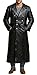 III-Fashions Men's German Officer Classic Vintage Uniform Costume Military World War 2 Trench Black Leather Coat