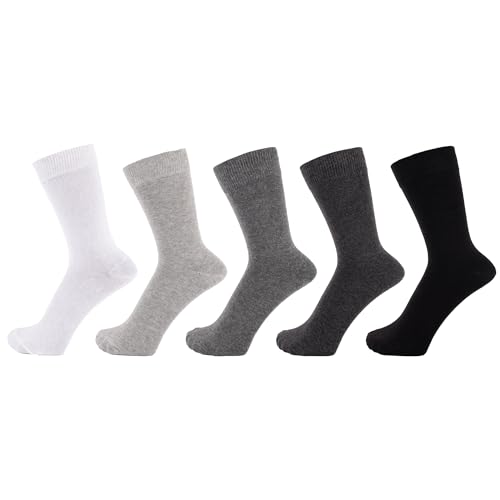 ZAKIRA Finest Combed Cotton Dress Socks in Assorted Vivid Colours for Men, Women - 5 Pack