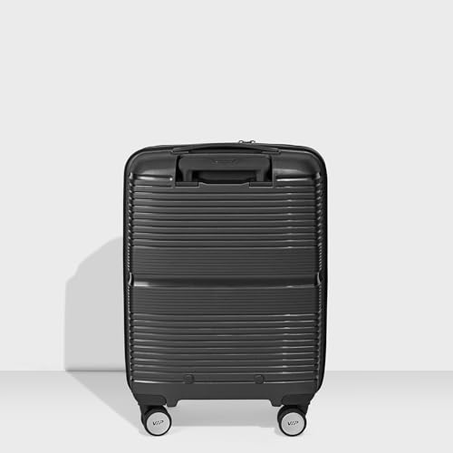 Image of VIP AER Plus Pro Cabin Trolley Bag 56cm | Small | Hard Luggage | Smooth 8-Wheel Suitcase with Laptop Compartment | Flushed TSA Lock - Business Travel Luggage | 3 Years International Warranty (Black)