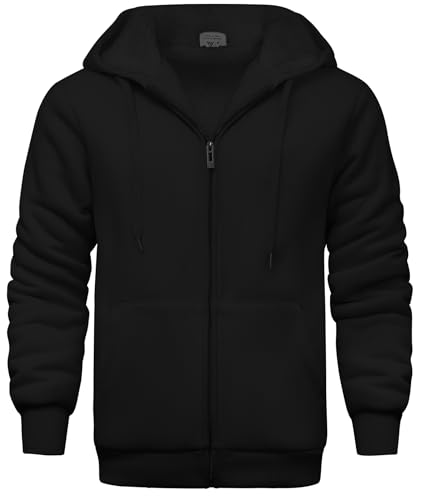 Mens Fleece Hoodies Zip Up Warm Thick Winter Jacket - image 1