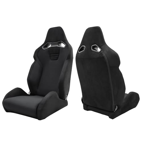 MODILOVER Racing Seats, Adjustable Bucket Pair, Black