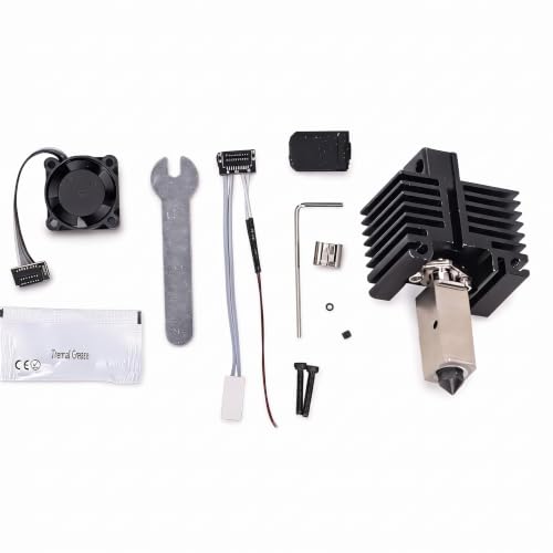 Hotend Kit for Lab P1P P1S 3D Printer, 0.2mm Hardened Steel Nozzle Extruder Hot End with 2510 Fan, Heat Resistant Heatin