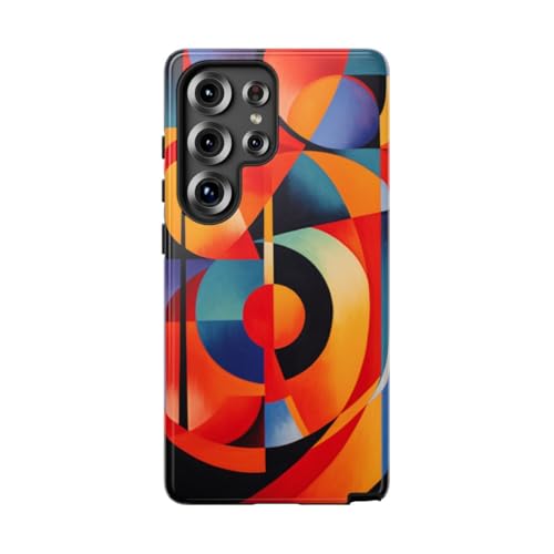 Coque rigide Samsung S25 Ultra rouge finition brillante haut de gamme géométrique