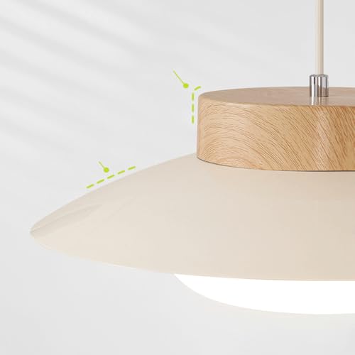 Lampe de suspension finie l'ombre sur l'îlot de cuisine grâce au bois LED - 6