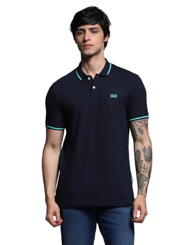 Image of Jack & Jones Men's Yellow Polo Collar Slim Fit T-Shirt