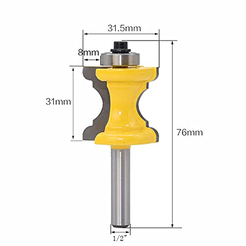 Yingshi Art 4073768898130 Concave Radius Milling Cutters Convex Column Line Molding Router Bit Cutter,1Pc 1/2 Inch Shank thumb #1