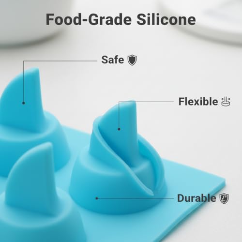 Molde de silicona para hielos forma aleta de tiburón miniatura 3