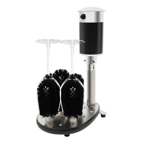 5-Brush Electric Glass Washer, Commercial Cup Cleaning Machine, 240rpm Speed Wine Glass Cleaning Machine, Bar Glass Washer for Hotels, Office, Restaurants