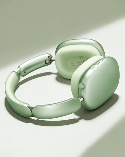 Image of Wentronic Y02 Active Noise Cancelling Headphones, Wireless Over-Ear Bluetooth 5.4 Headphones with Microphone, 60H Playtime, Hi-Res Audio, Big Bass, Foldable Lightweight for Travel Home Office, Green