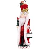 BXO Classic Nutcracker Soldier Decor - Christmas Table Centerpiece, Mantel Decor for Holiday, Traditional Christmas Figurine for Home Festival Decorations (Red & White)