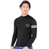 [FELLOW] ラッシュガード UVカット 長袖 Tシャツ 接触冷感 水着 メンズ 水陸両用 UPF50+ 紫外線対策 (ブルー, M)