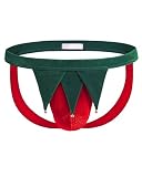 Avidlove Men's Christmas Thong Sexy Low Rise Lingerie Funny Underwear Jock Strap Novelty Holiday Briefs Green Medium