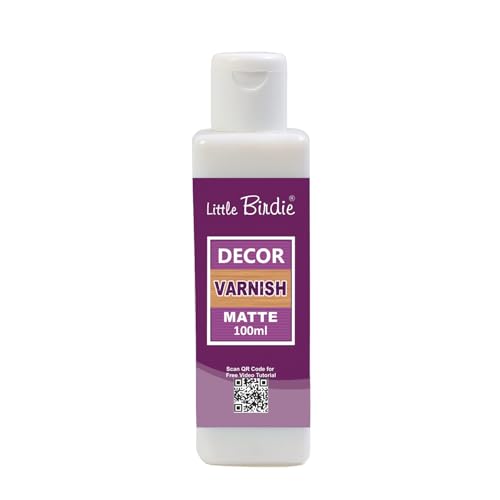 Little Birdie Decor Varnish 100ml - Matte | for Ultimate Wather Protection & Durable Matte Finish| Non Yellowing | Artist's Varnish for Acrylic & Oil Painting