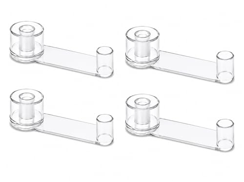 FRACOMO® Pack 4 Topes para Puertas Suelo Adhesivo | Retenedor Giratorio Transparente | Adhesivo Facil de Usar (4)