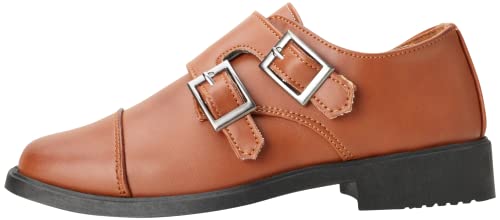 Josmo Boy’s Dress Shoes – Hook And Loop Double Monk Strap Cap Toe Oxford Loafers (Little Kid/Big Kid), Size 10 Toddler, Tan #TOP3