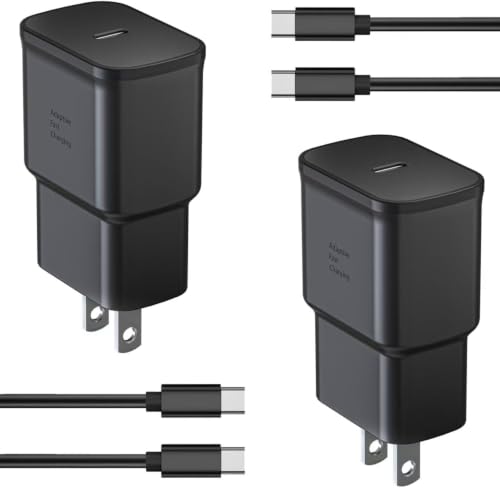 25W Type C Charger Fast Charging for Android 2Pack with 6FT Cable - image 1