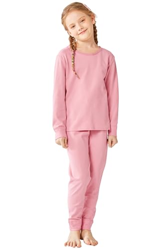 Resinta Girls Cotton Thermal Underwear Set Toddler Long Johns Kids Winter Base Layer Top & Bottom