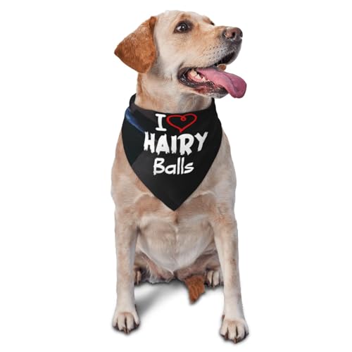 I Love Hairy Pussy Stylish Pet Bandana Cute Pattern Triangle Scarf for Dogs and Cats