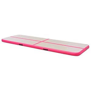 Gymnastiekmat, opblaasbare mat roze 500x100x10cm waterdicht antislip voor binnenplaats voor buiten