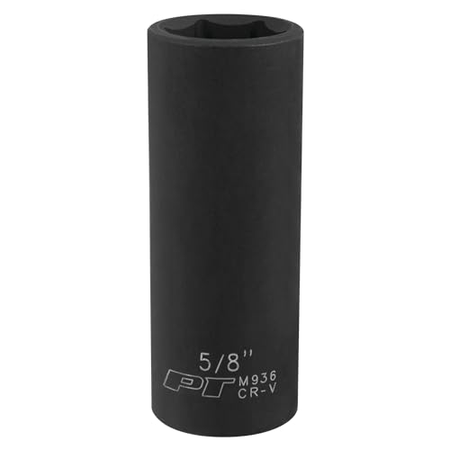 Image of Performance Tool M936 3 /8 in. Drive 5 /8 in. 6-Point Deep Impact Socket | Deep well socket for automotive and industrial use. Chrome vanadium steel. Rounded corners for tighter grip