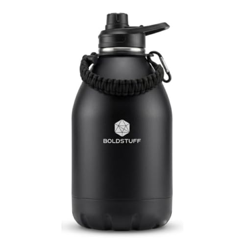Image of Insulated Water Bottle 3000ml, Self Design Hot Water Bottle, Thermosteel Water Bottles for Travel, Home, Office, School, Gym, Adults, ISI Certified Water Bottle 12+ Hr Hot and 18+ Hr Cold, Black