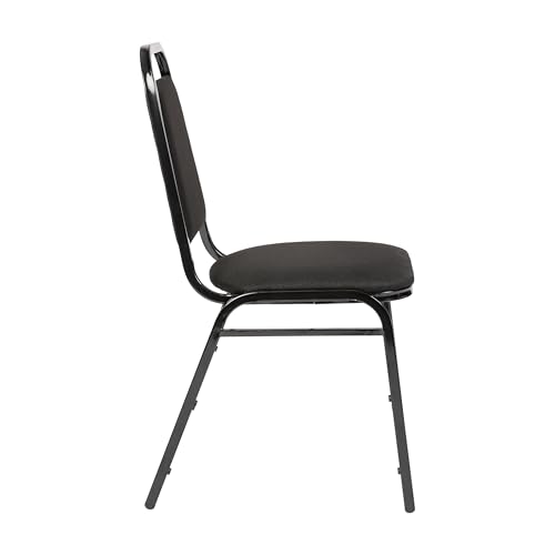 Image of Flash Furniture Hercules Series Trapezoidal Back Stacking Banquet Chair in Black Fabric - Black Frame