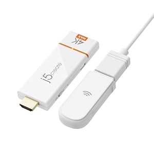 j5create ScreenCast 4K Max Wireless Display Adapter for 4K UHD Streaming Video and Audio from Mobile/Tablet/Laptop, Supports AirPlay, Miracast & Chromecast on Windows/MacOS, Android (JVAW76MAX)