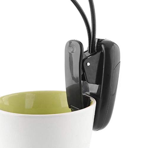 Lâmpada de leitura com clipe USB com 4 LEDs, luminária de leitura portátil e flexível, com clipe de