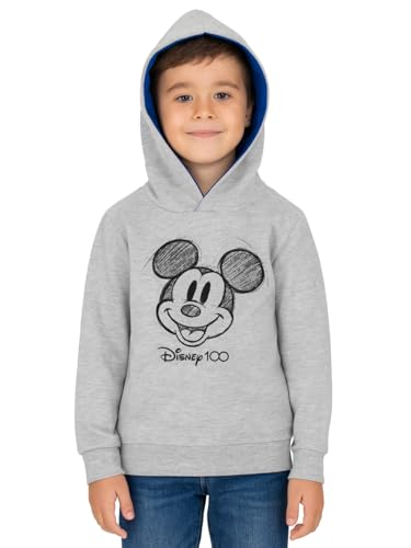 Disney Mickey Mouse Hoodie - Camisola com capuz para menino - camisola com capuz para crianças, cor cinzenta, cinzento, 98-104
