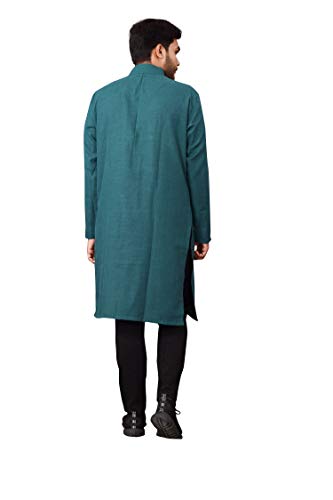 Image of Nirmla Fashion Handloom Cotton Men's Full Sleeve Long Kurta (Men's M101, M, Yellow)