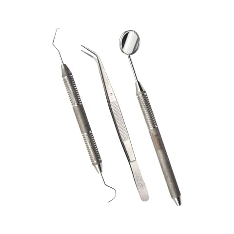 Dental Examination Set Mirror Probe Tweezers with Slip Resistant Surface | Dental Tools Dental Pick Oral Care Kit & Pet Oral Care Use | Stainless Steel Dental Hygiene Kit Set ARTMAN Brand Cover