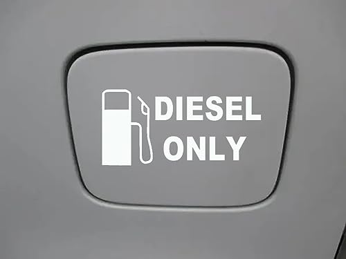 Image of Diesel ONLY Sticker Car Fuel Tank Cover Cap Warning Decal Window Bumper Decal Sticker Suitable for Cars, Trucks 5inch (White)