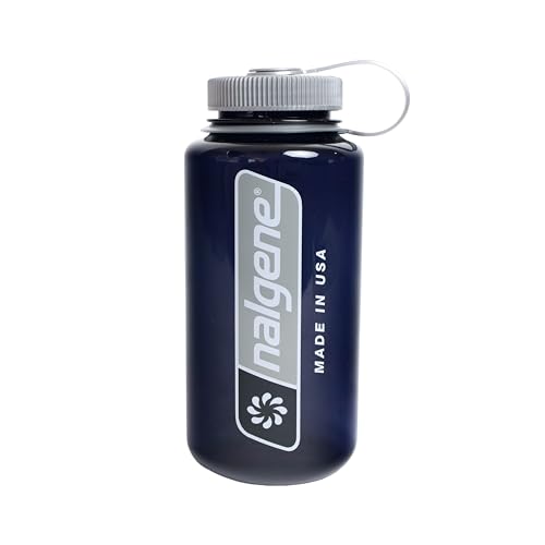 Nalgene BPA-Free Recycled Reusable Water Bottle for Backpacking, Hiking, Gym - 32 oz Shatterproof, Odyssey Large Logo