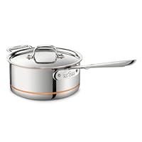 All-Clad 6203 SS Copper Core 5-Ply Bonded Dishwasher Safe Saucepan with Lid/Cookware, 3-Quart, Silver