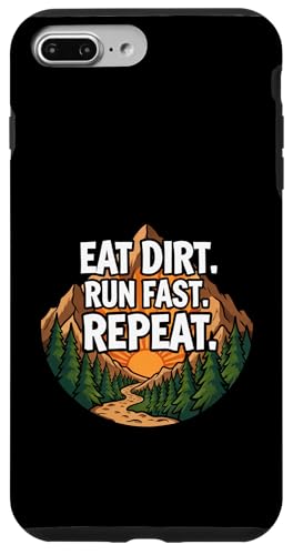 Trail Running Mountain Runner Eat Dirt Run Fast Repeat �X�}�z�P�[�X iPhone 7 Plus/8 Plus �p