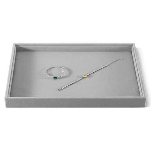 Stackable Flat Jewelry Display Tray for Ring Earrings Bracelet Necklace