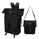 DLLTFPFE Tote Backpack Crossbody Bags for Men Women, Travel Duffel Bag Convertible Backpack Hobo Purse for Work College, black