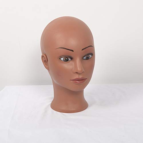 (rj) Maniquí de piel negra para pelucas de nieve, gorras, gafas, sombreros