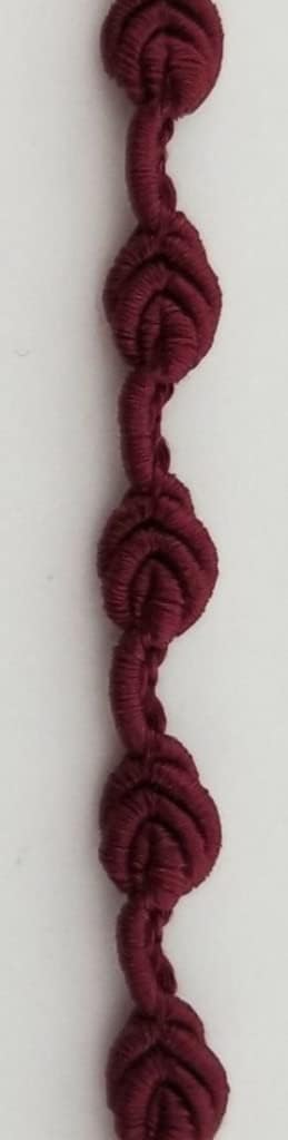 1 Pcs 1/4" Wide Maroon Rosebud Gimp Braid Trim for Sewing 18 Yards | #AA122RK