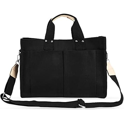 Luckits Tote Bags for Women Canvas Shoulder Bags with Mutiple Pockets Double Shoulder Straps Casual Canvas Handbags Canvas Crossbody Bag Ladies Handbag for School Work Travel Beach Shopping Cover
